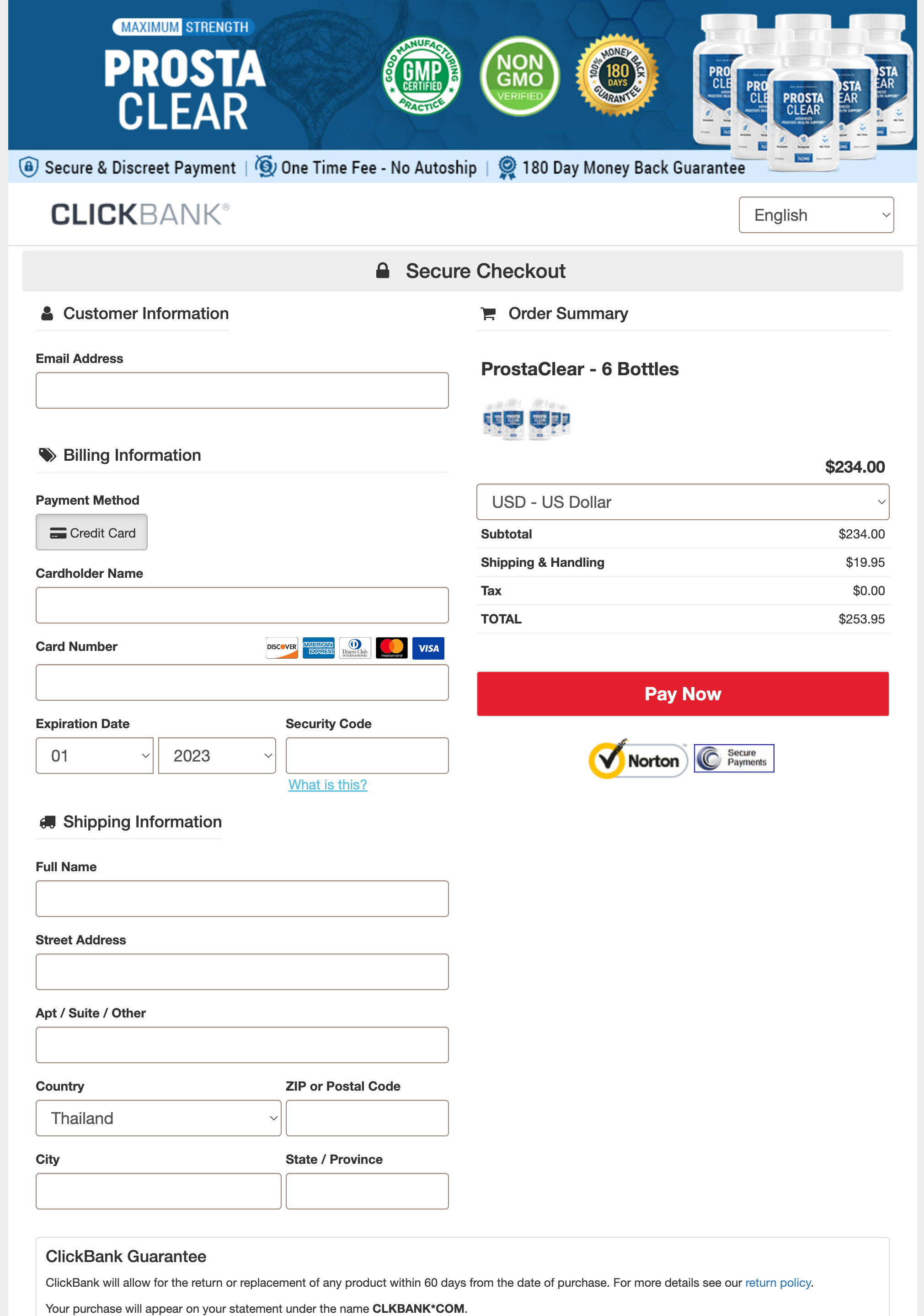 ProstaClear - Order Page